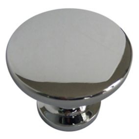 Zinc alloy Chrome effect Round Furniture Knob (Dia)38mm, Pack of 6