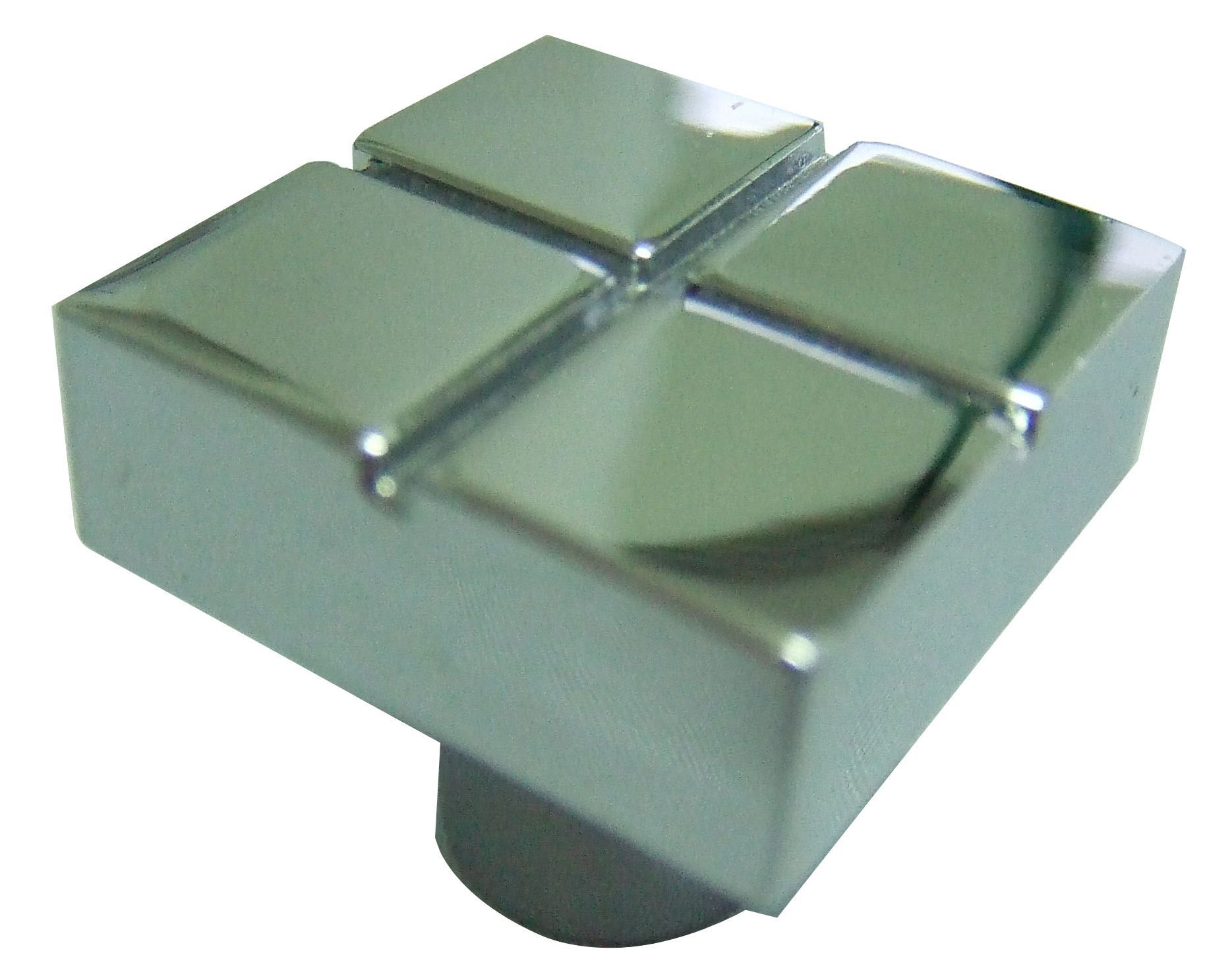 Zinc alloy Chrome effect Square Furniture Knob