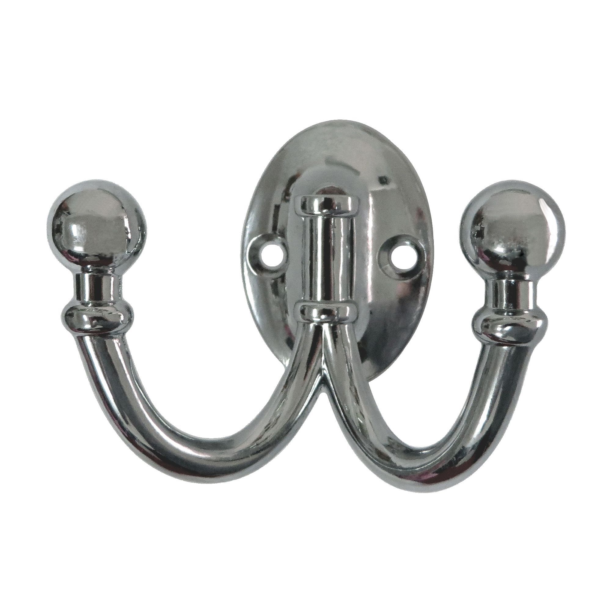  WDONAY 4PCS Black Double Prong Robe Hook Zinc Alloy