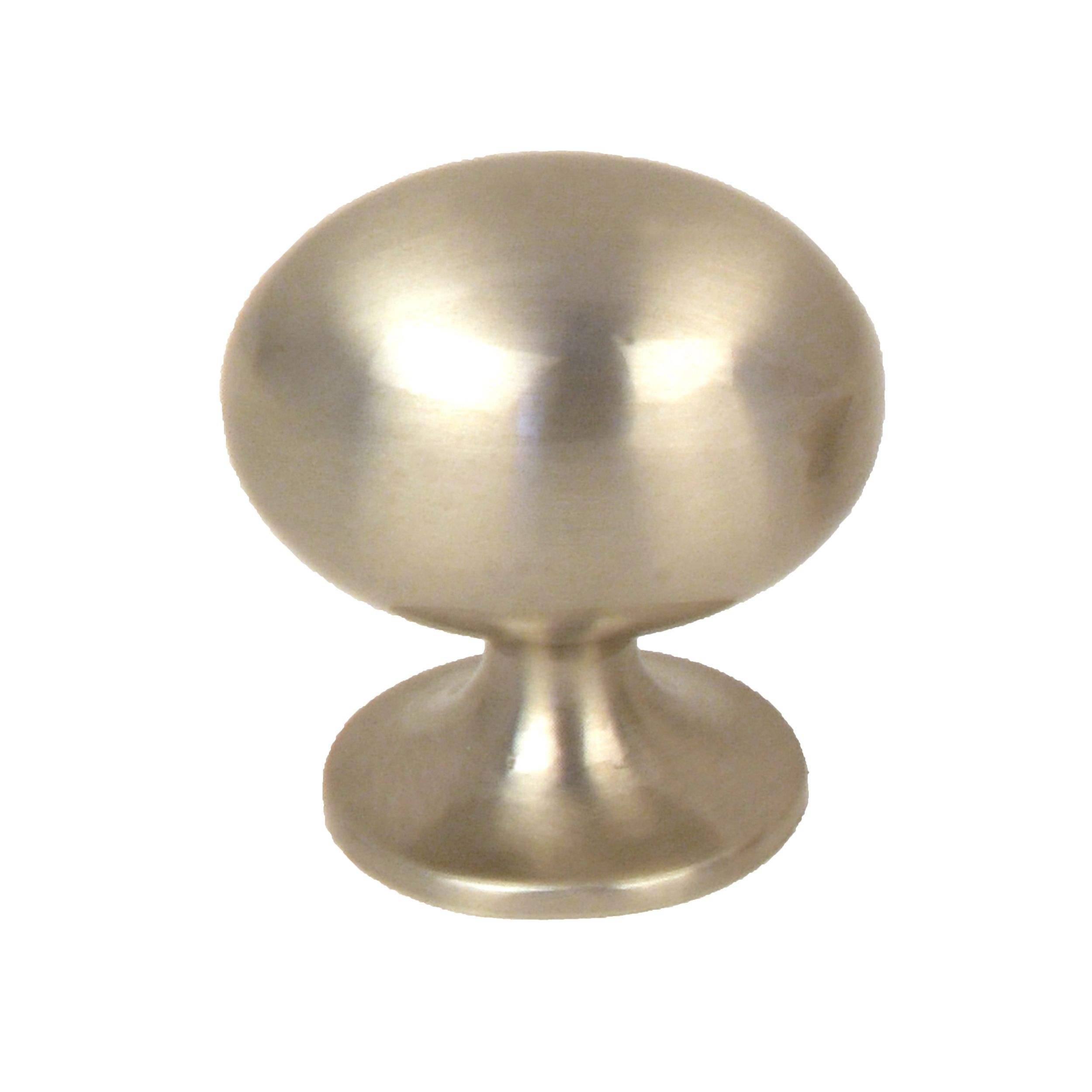 Zinc alloy Nickel effect Oval Cabinet Knob (Dia)33mm