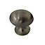 Zinc alloy Nickel effect Oval Furniture Knob (Dia)26mm, Pack of 6