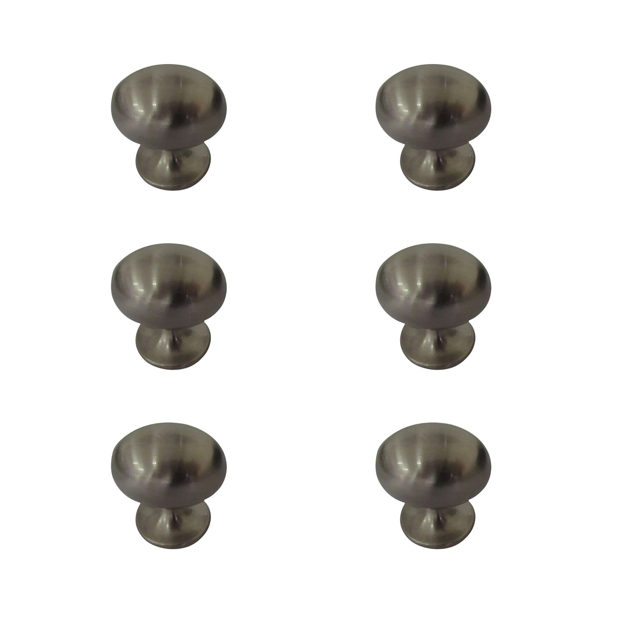 Zinc alloy Nickel effect Oval Furniture Knob, Pack of 6