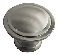 Zinc alloy Nickel effect Ring Furniture Knob (Dia)30mm, Pack of 6