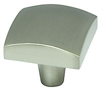 Zinc alloy Nickel effect Square Furniture Knob (Dia)31.8mm