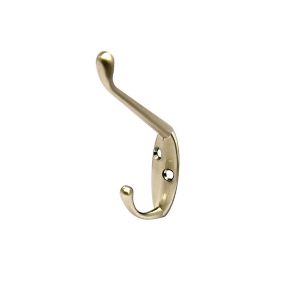 Zinc alloy U-shaped Double Hook (H)16mm (W)55mm, Pack of 2