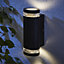 Zinc Ballini Fixed Matt Black Mains-powered Outdoor Wall light (Dia)9cm