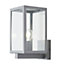 Zinc Cork Fixed Matt silver effect Mains-powered LED Outdoor Box Lantern On/Off Wall light (Dia)16cm