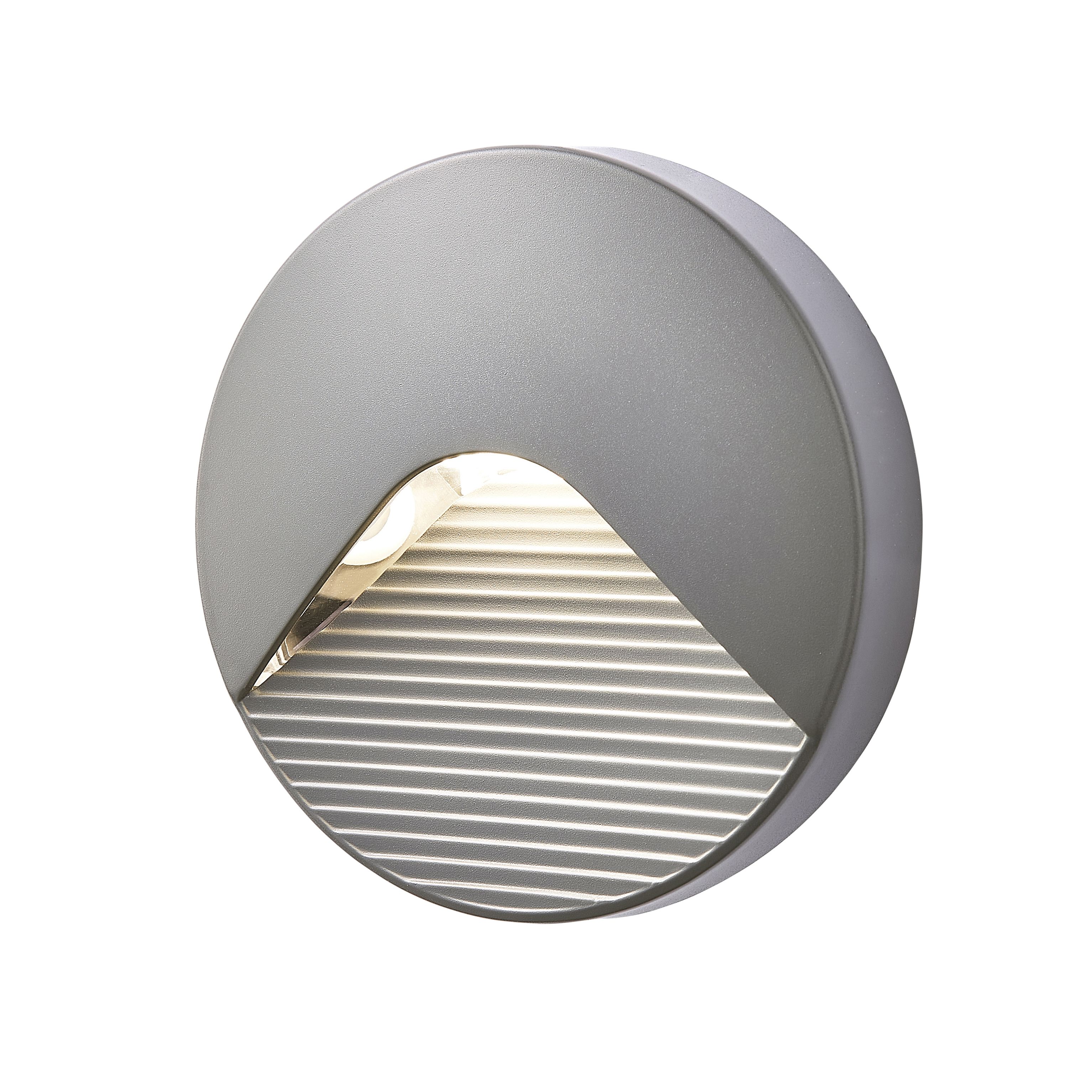 Zinc Crafter Fixed Matt Anthracite Charcoal effect Mains-powered Integrated LED Outdoor brick ON/OFF Wall light 180lm (Dia)13cm