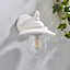 Zinc Galway Matt Ivory Mains-powered LED Outdoor On/Off Wall light (Dia)18cm
