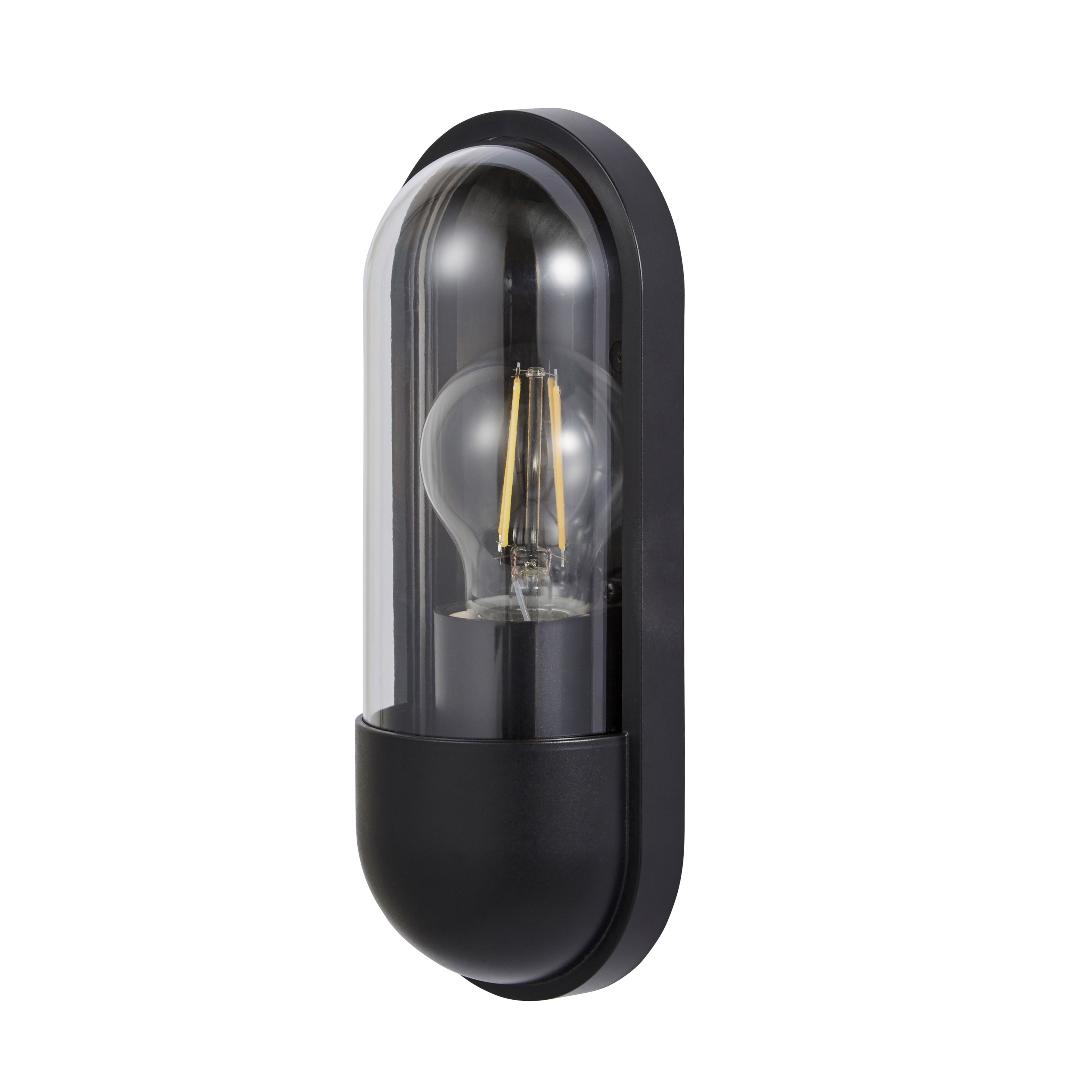 Zinc Kerry Fixed Matt Anthracite Mains-powered LED Outdoor Modern ON/OFF Wall light (Dia)10cm