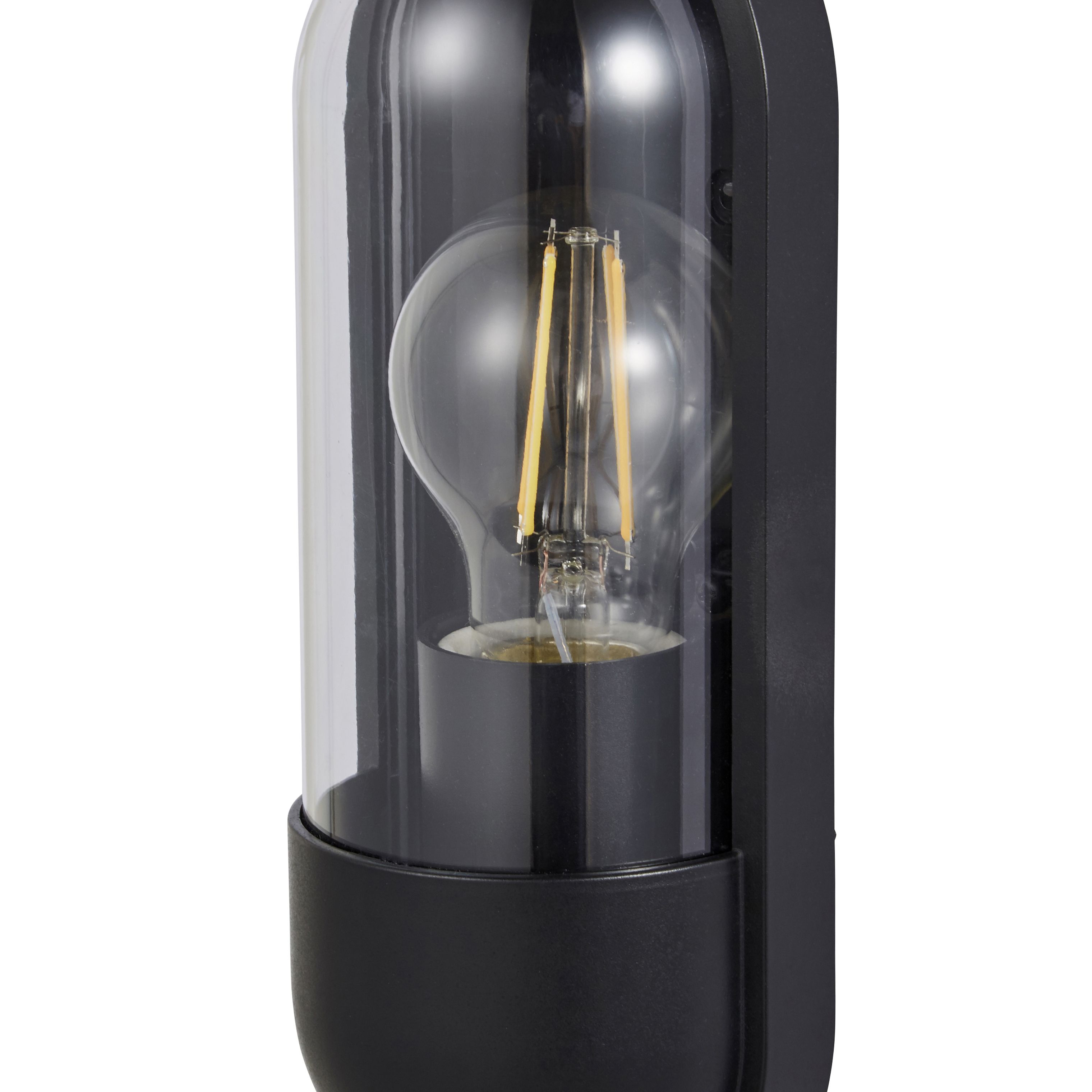 Zinc Kerry Fixed Matt Anthracite Mains-powered LED Outdoor Modern ON/OFF Wall light (Dia)10cm