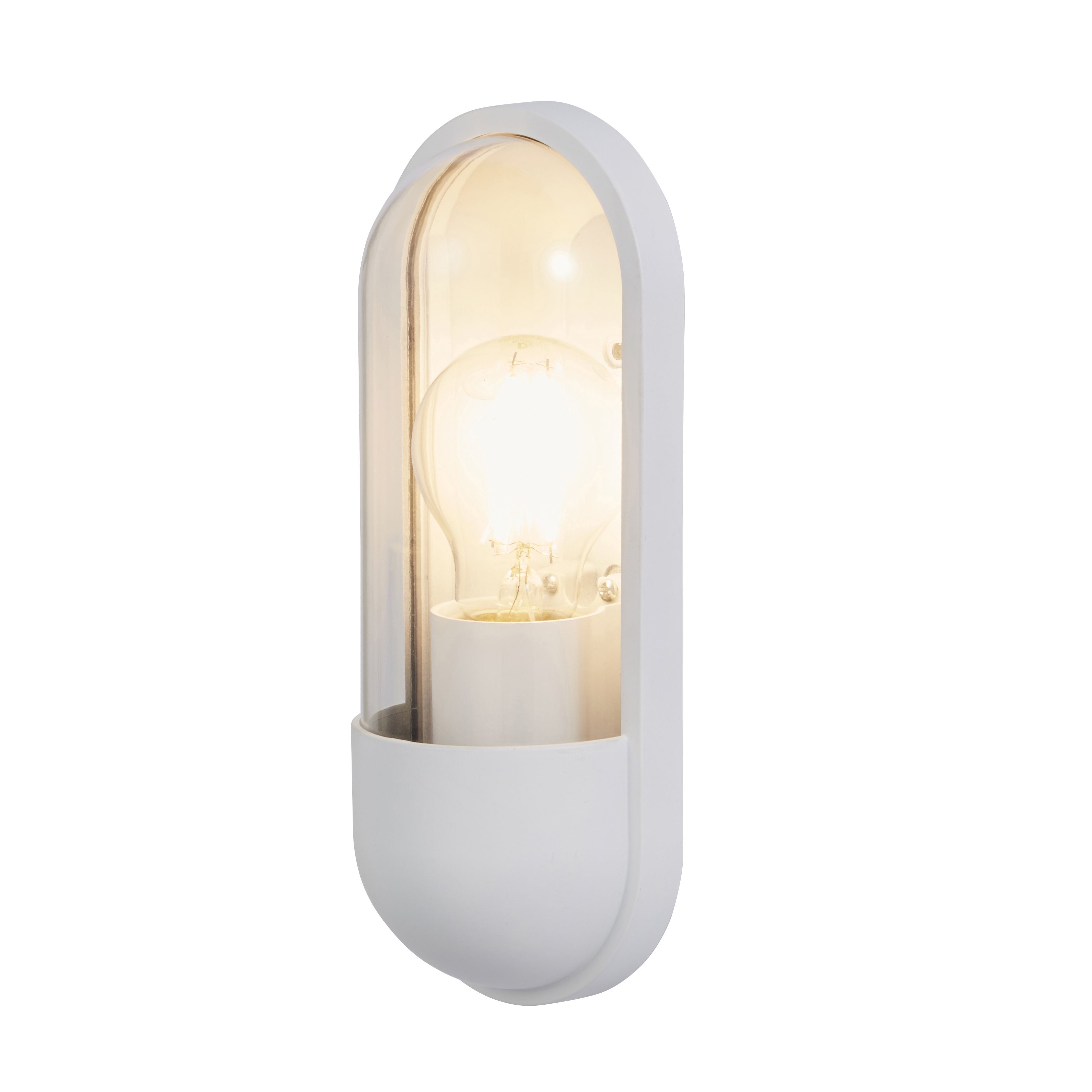 Zinc Kerry Fixed Matt White Mains-powered LED Outdoor Contemporary ON/OFF Wall light (Dia)10cm - 3