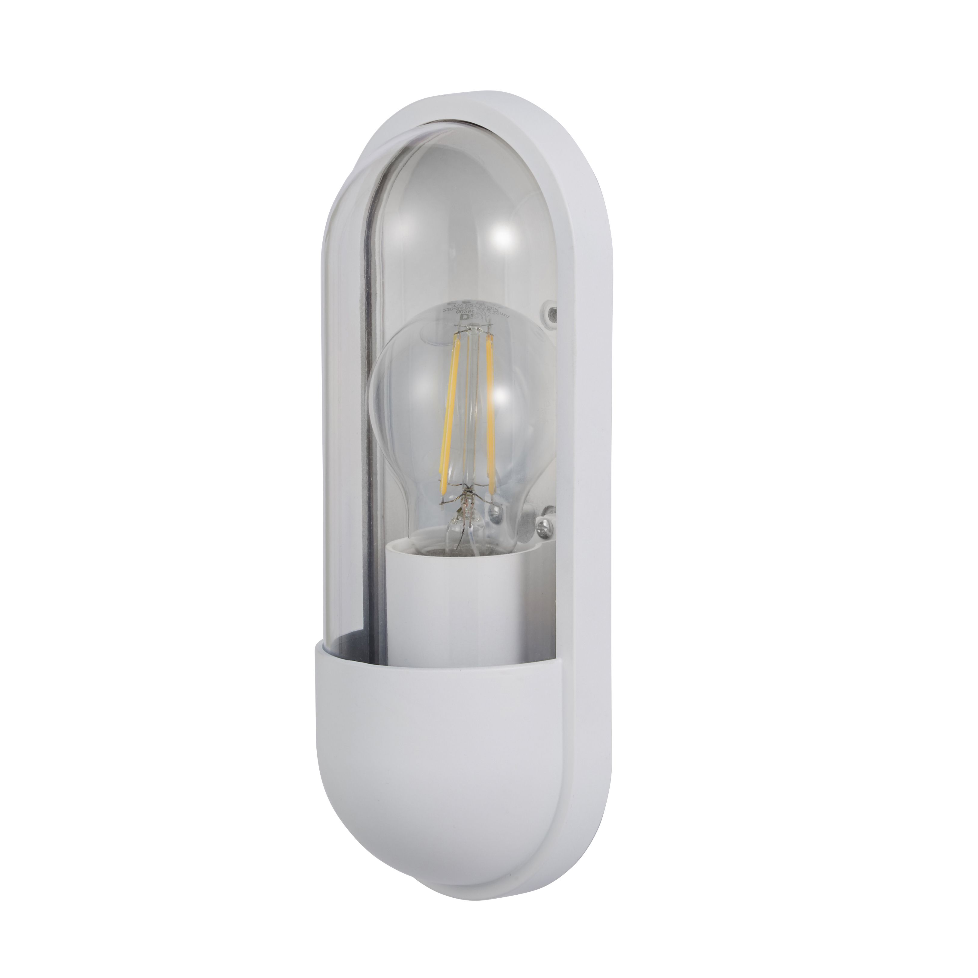 Zinc Kerry Fixed Matt White Mains-powered LED Outdoor Contemporary ON/OFF Wall light (Dia)10cm - 4