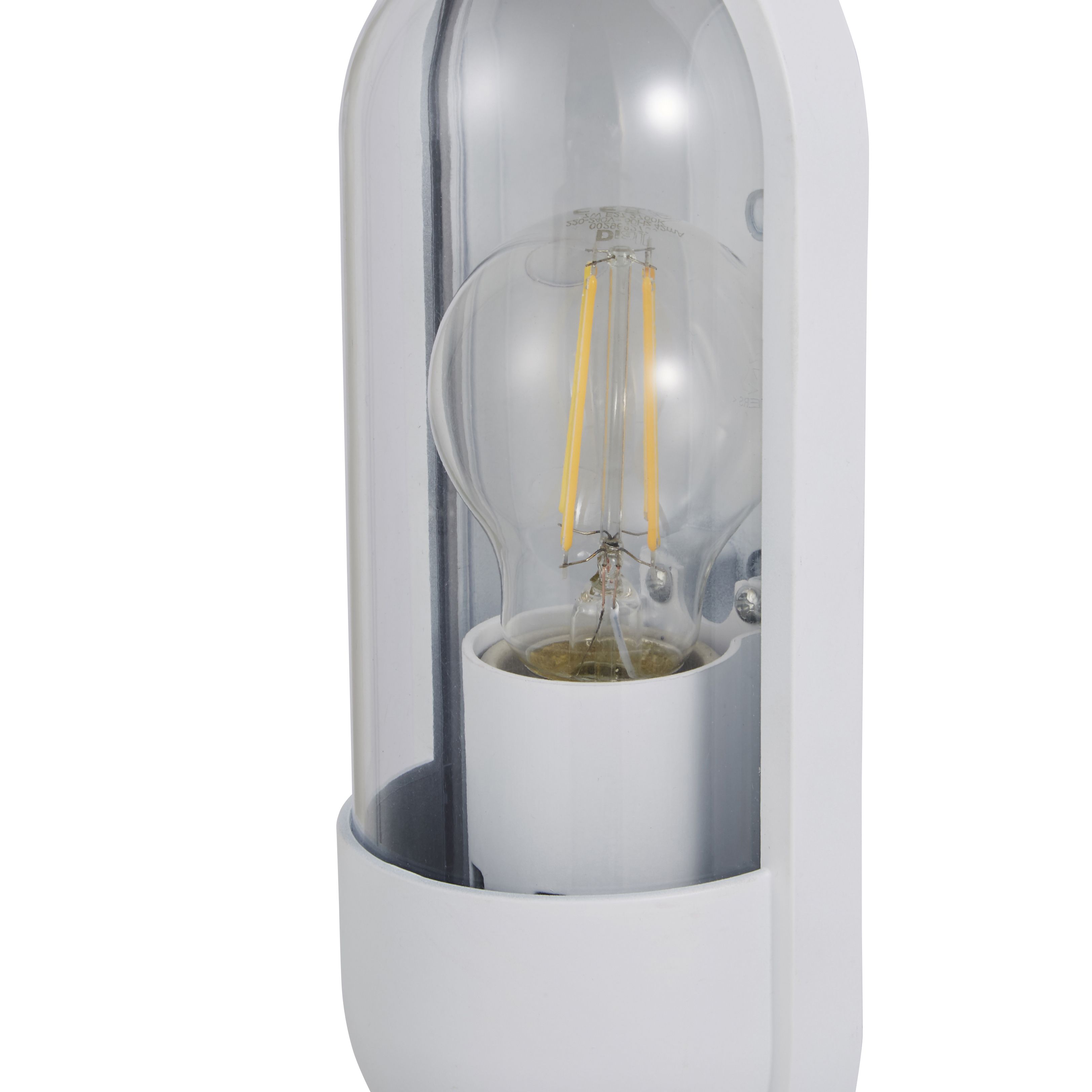 Zinc Kerry Fixed Matt White Mains-powered LED Outdoor Contemporary ON/OFF Wall light (Dia)10cm - 5