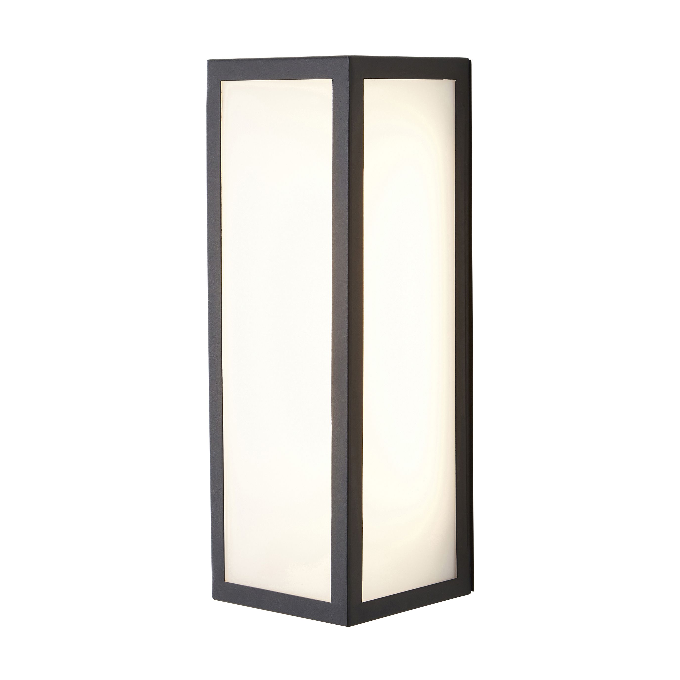 Zinc Kildare Integrated LED Outdoor Matt black Wall light