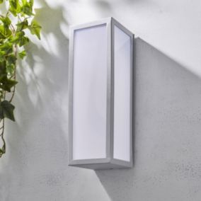 Zinc Kildare Matt Grey Mains-powered Integrated LED Outdoor On/Off Wall light 600lm (Dia)12cm