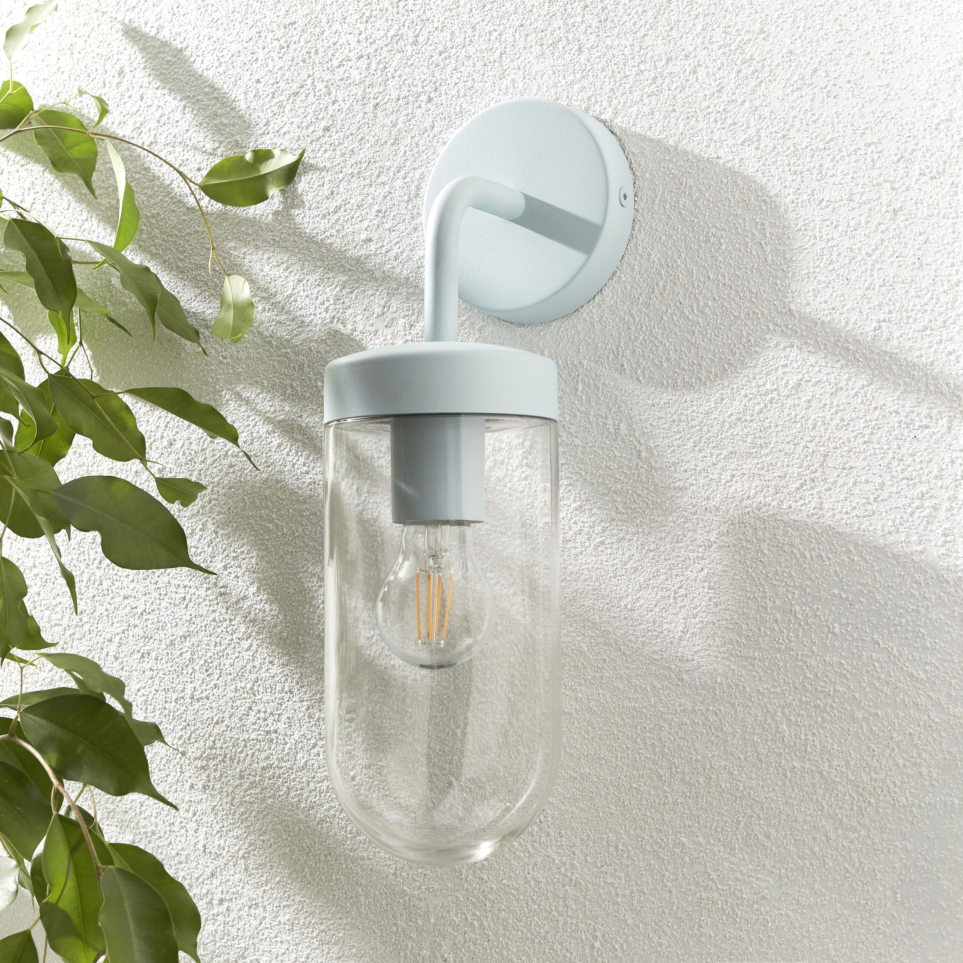 Zinc Mount LED Outdoor Matt blue Wall light