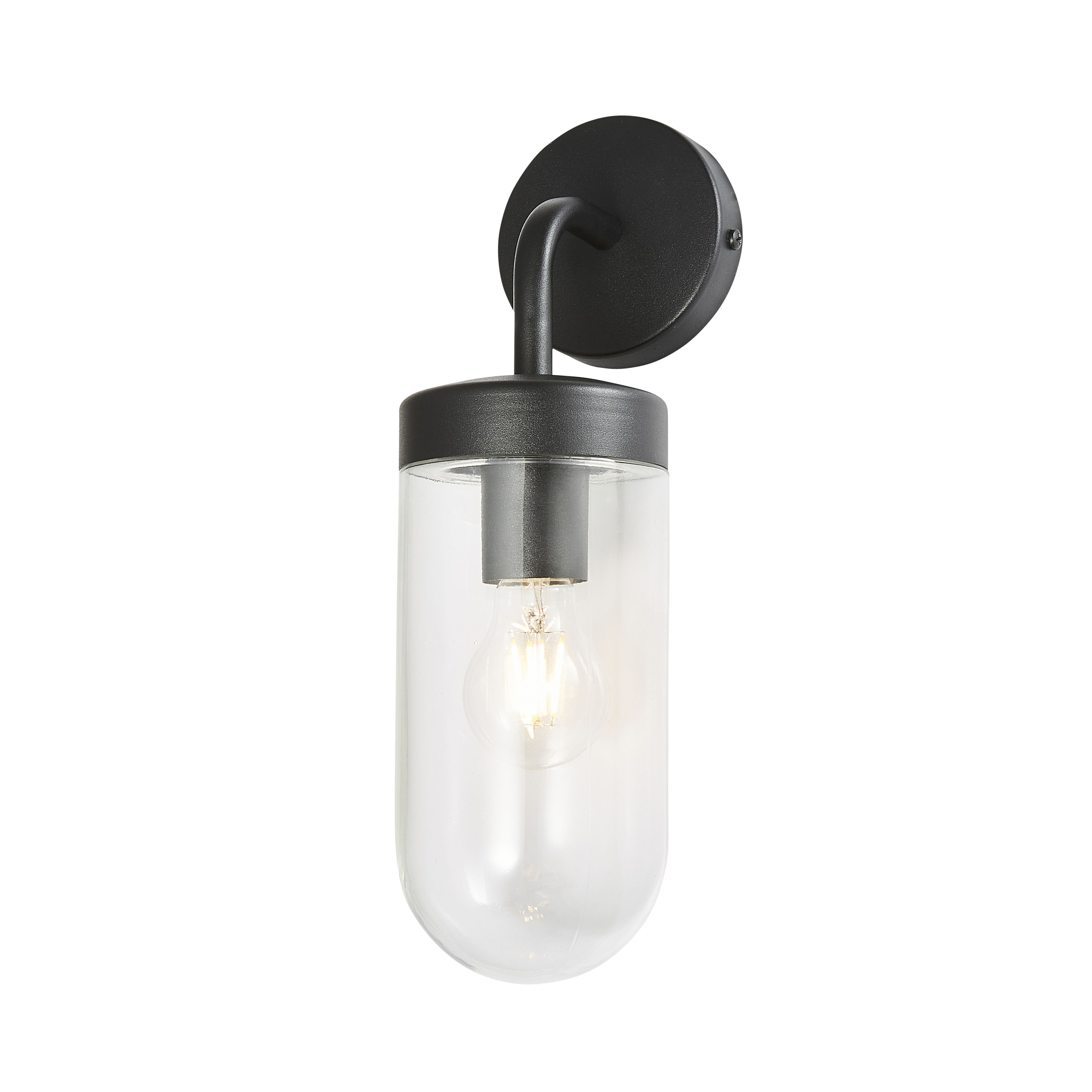 Zinc Mount Fixed Matt Grey Mains-powered LED Outdoor Lantern ON/OFF Wall light (Dia)11cm