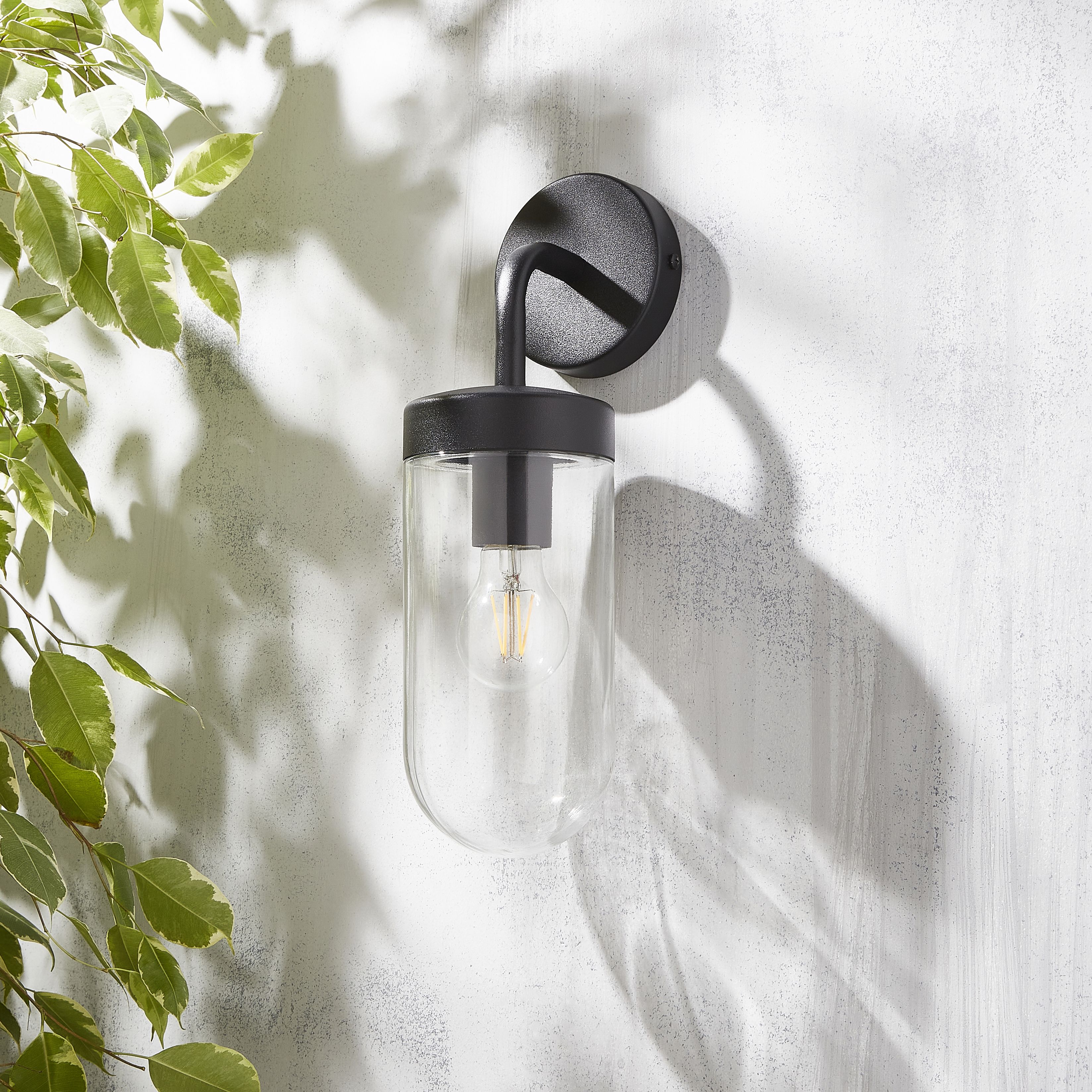 Zinc Mount Fixed Matt Grey Mains-powered LED Outdoor Lantern ON/OFF Wall light (Dia)11cm