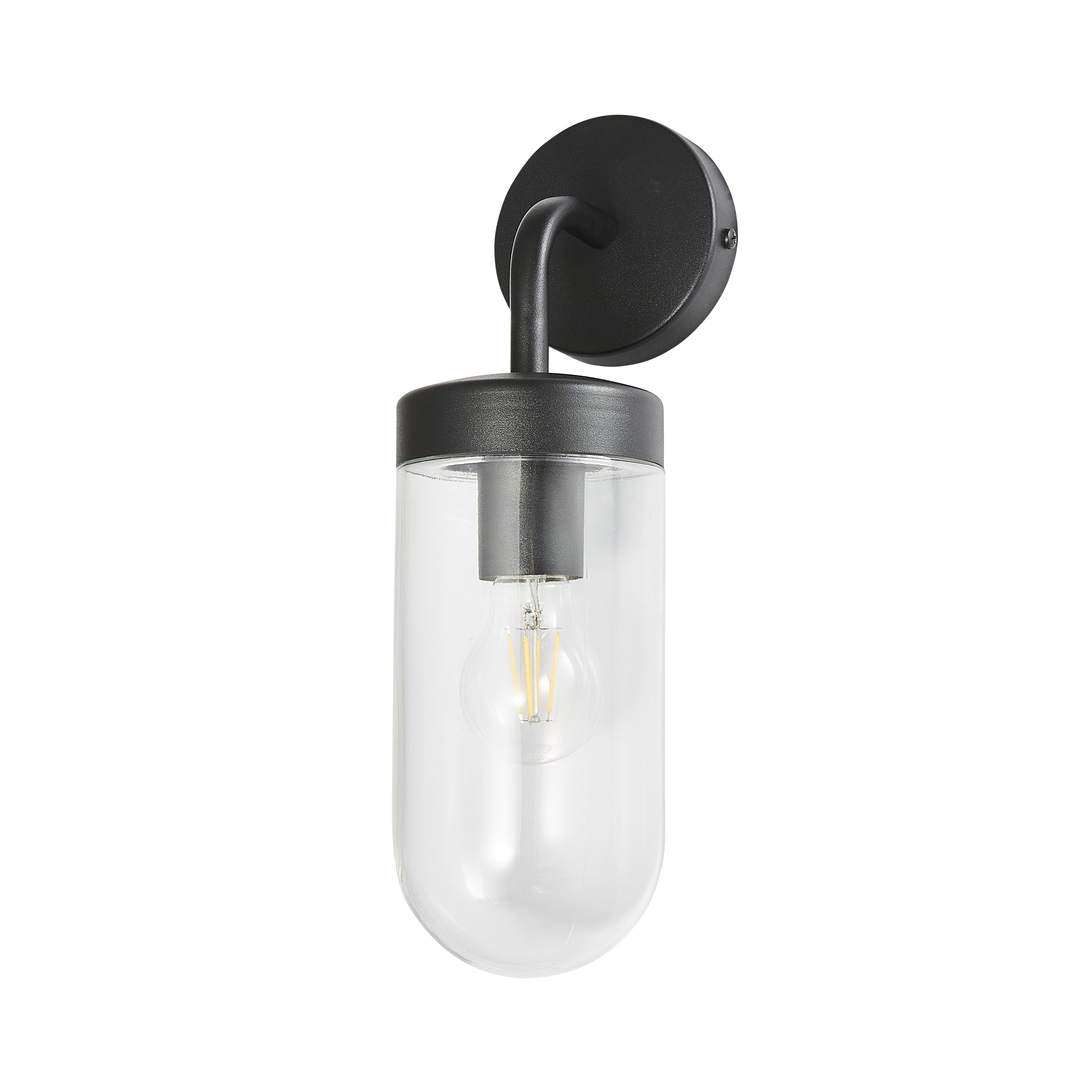 Zinc Mount Fixed Matt Grey Mains-powered LED Outdoor Lantern ON/OFF Wall light (Dia)11cm