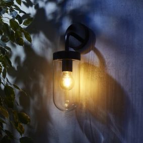 Zinc Mount Fixed Matt Grey Mains-powered LED Outdoor ON/OFF Wall light (Dia)11cm