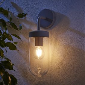 Zinc Mount Fixed Matt Grey Mains-powered LED Outdoor ON/OFF Wall light (Dia)15cm