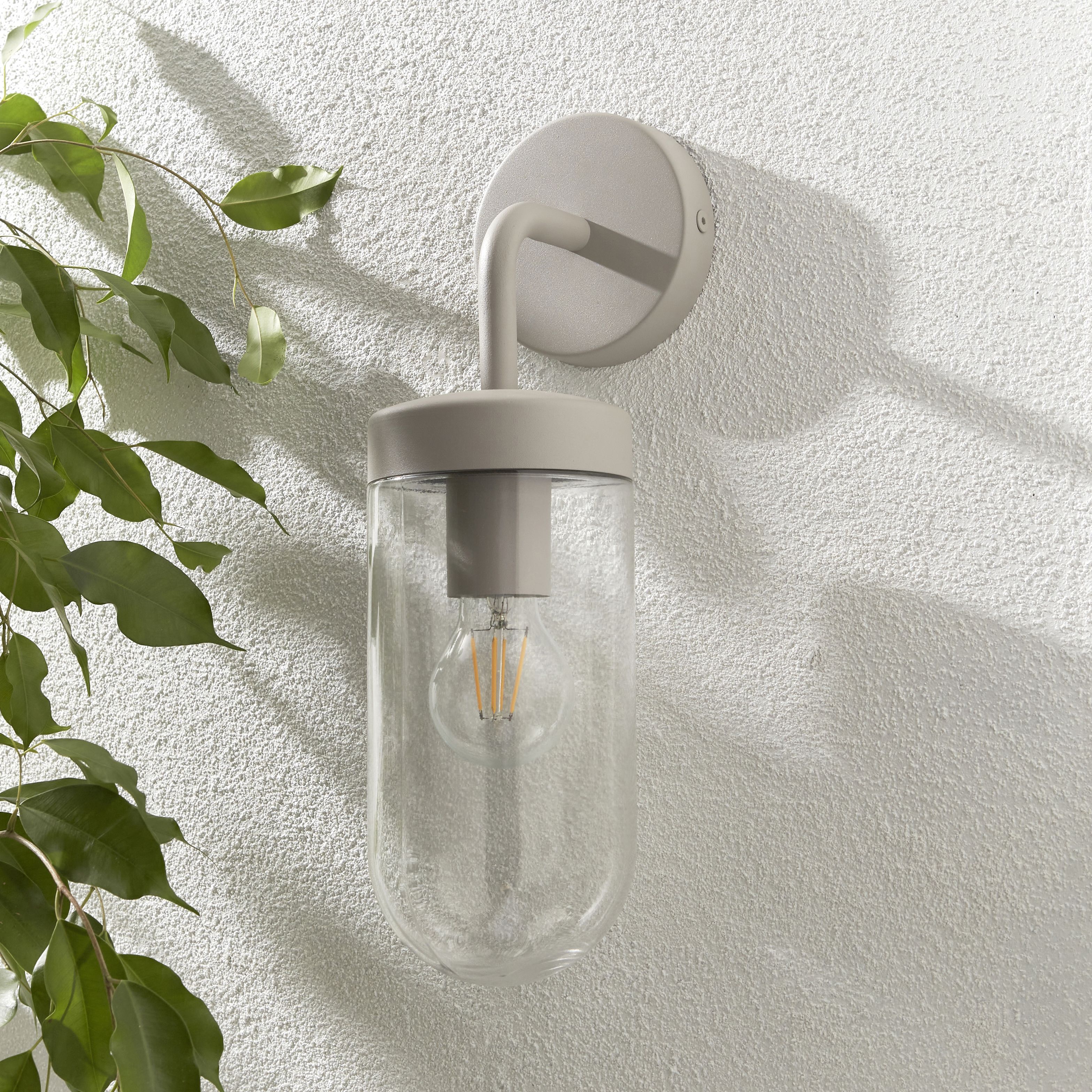 Zinc Mount LED Outdoor Matt grey Wall light