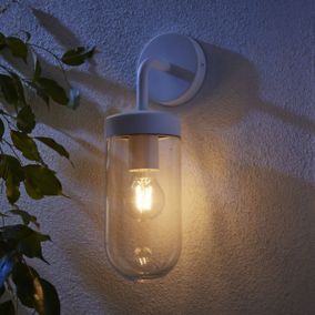 Zinc Mount Fixed Matt Ivory Mains-powered LED Outdoor ON/OFF Wall light (Dia)15cm