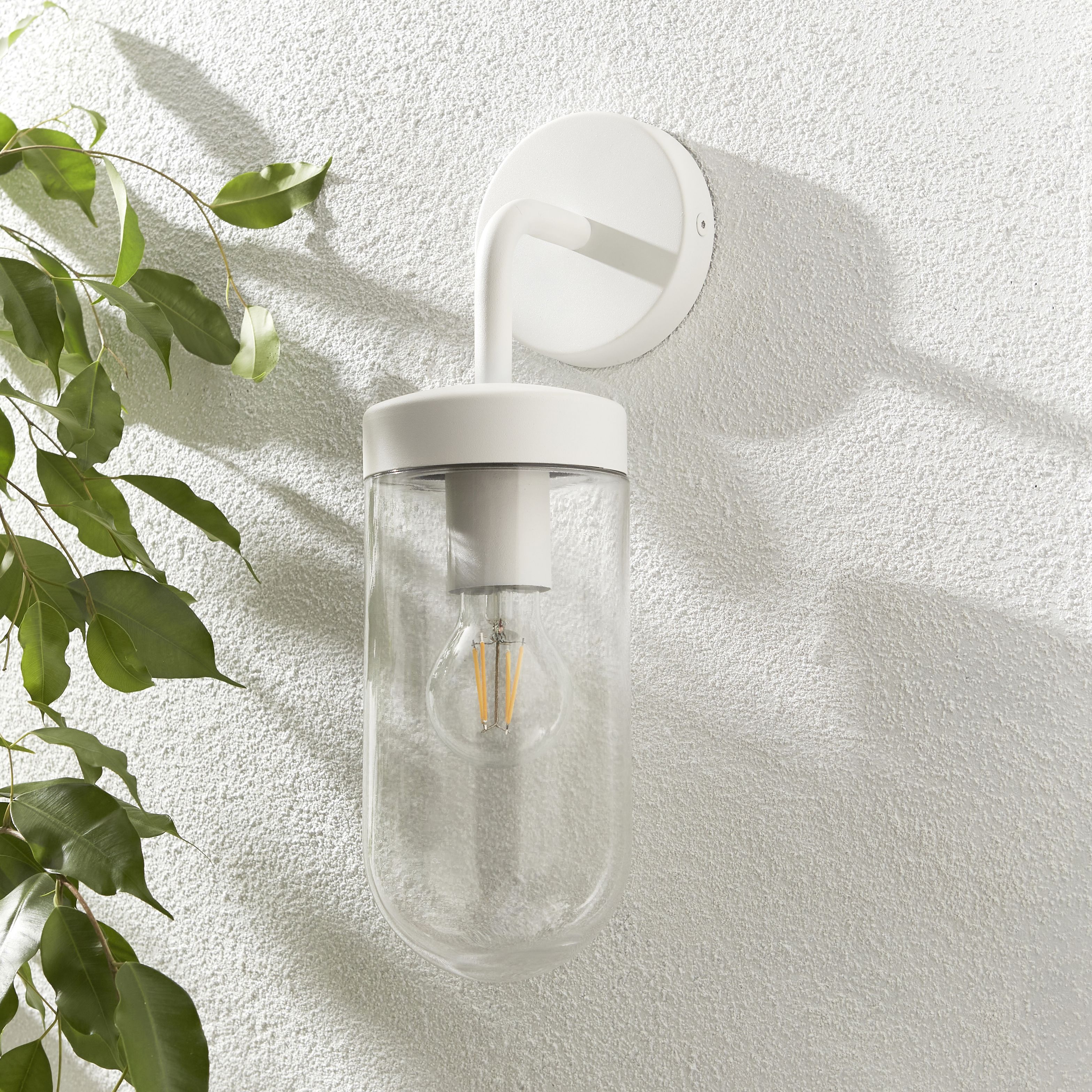 Zinc Mount LED Outdoor Matt ivory Wall light