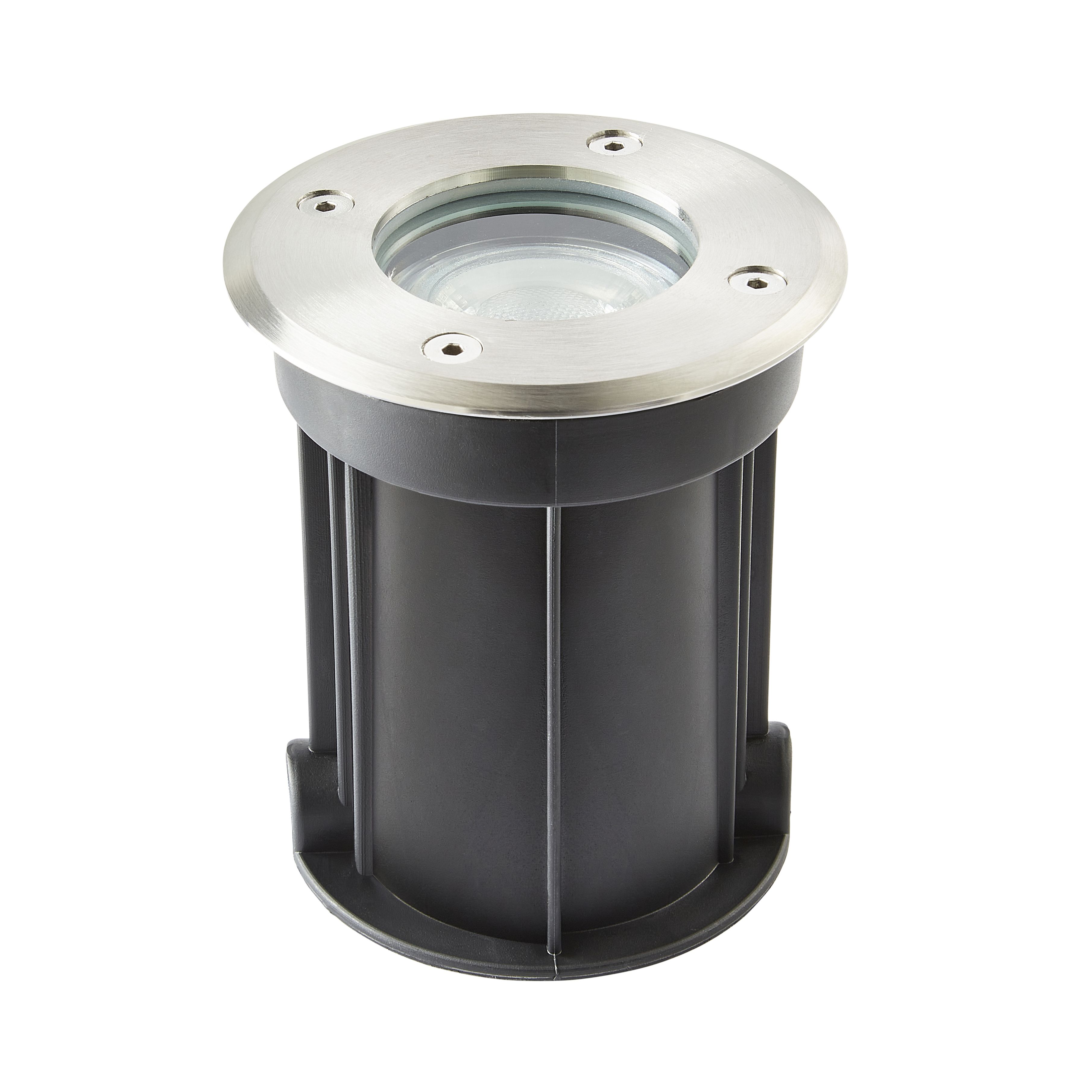 Zinc Muno Matt Stainless steel effect LED Outdoor Recessed Walkover light (D)110mm