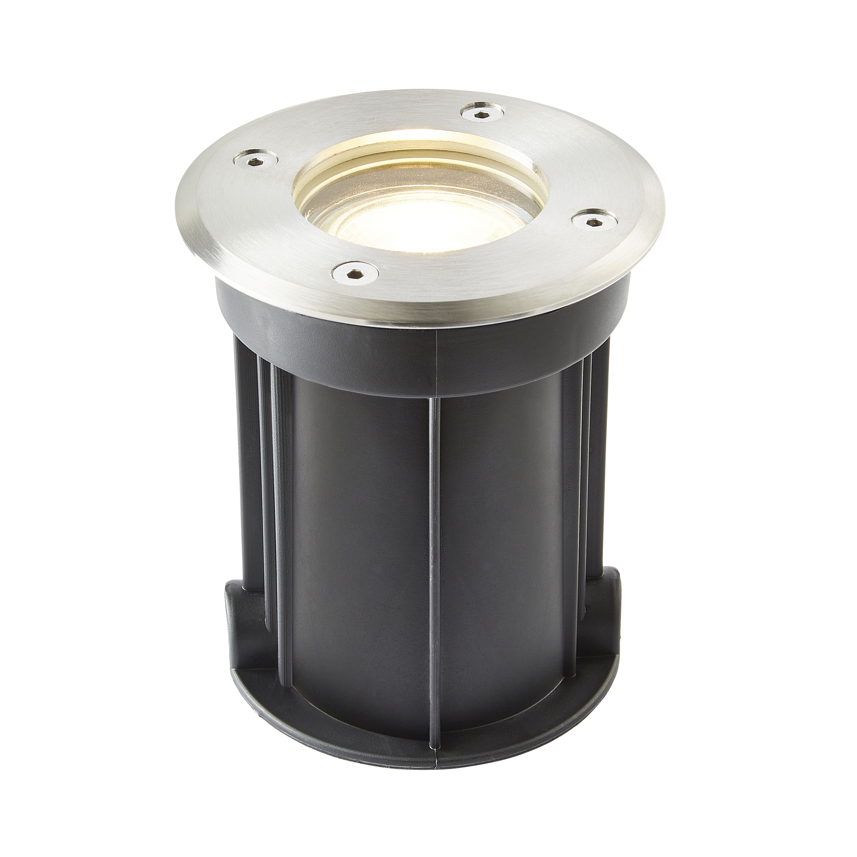 Zinc Muno Matt Stainless steel effect LED Outdoor Recessed Walkover light (D)110mm