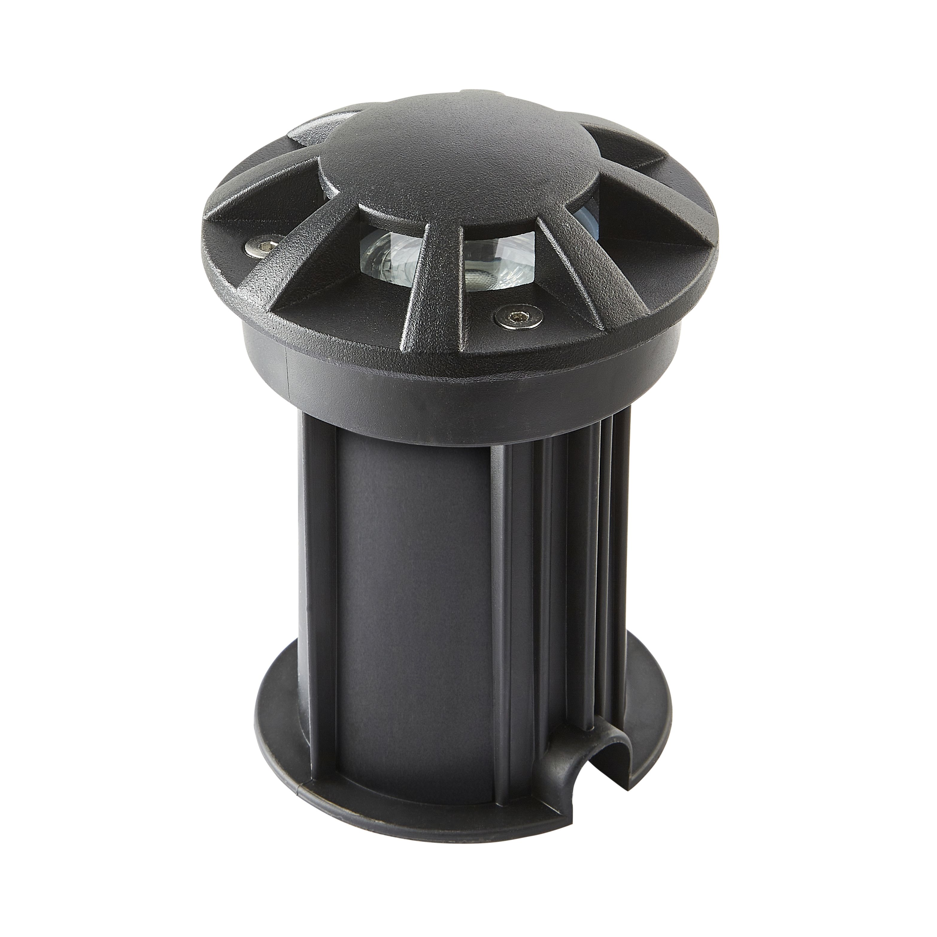 Zinc Myna Matt Black LED Outdoor Recessed Walkover light (D)100mm