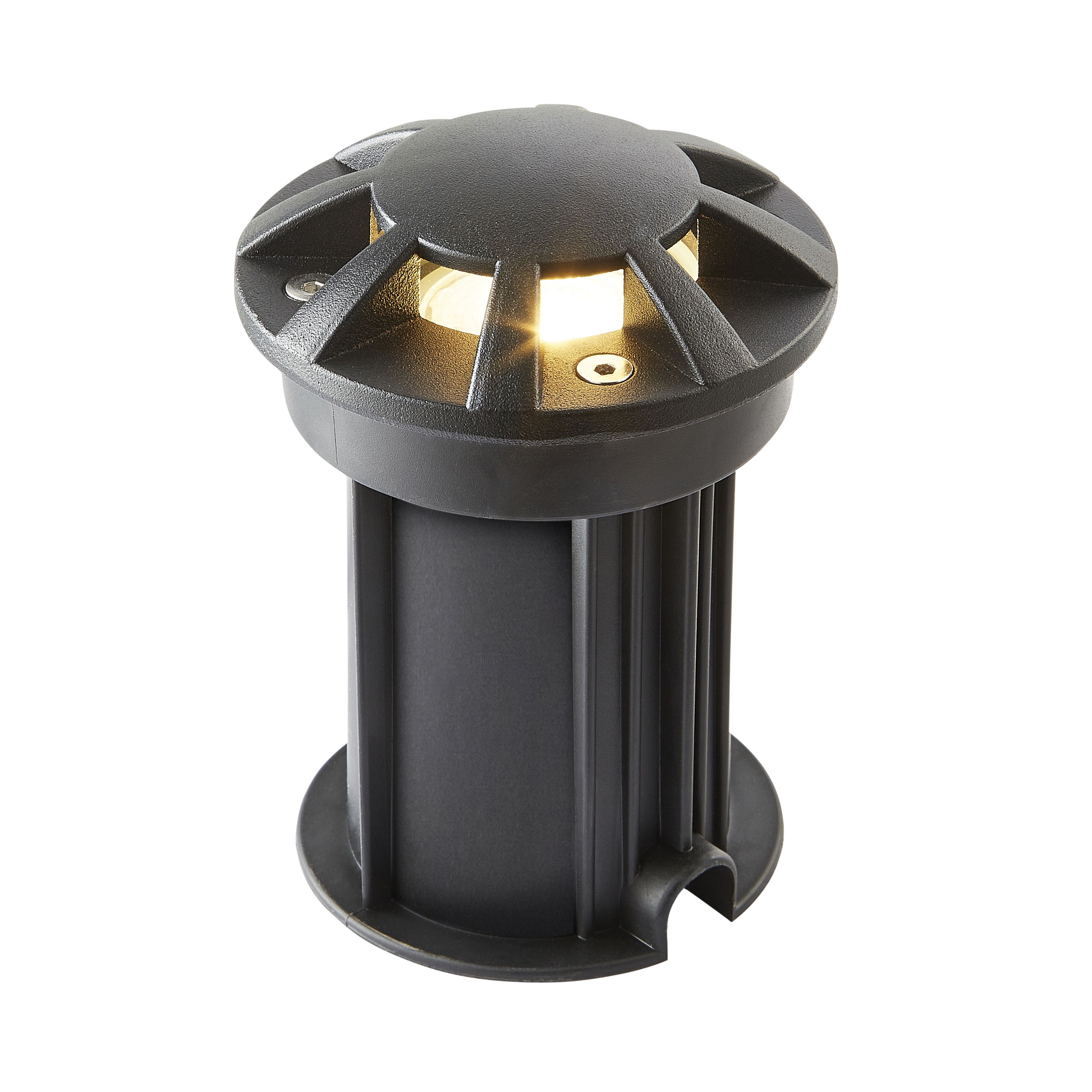 Zinc Myna Matt Black LED Outdoor Recessed Walkover light (D)100mm
