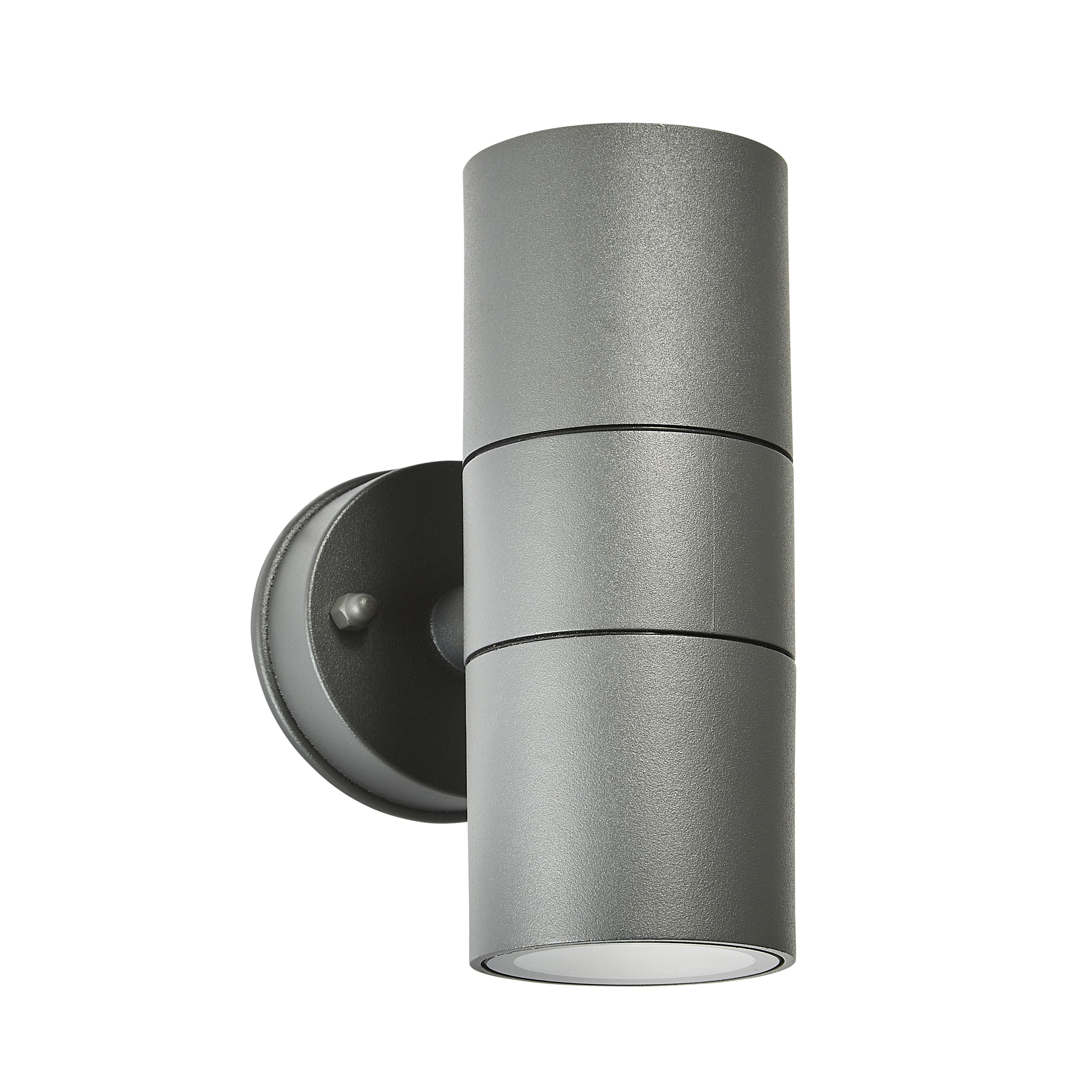 Zinc Odin Fixed Matt Anthracite Mains-powered LED Outdoor Up & Down Wall light (Dia)6cm