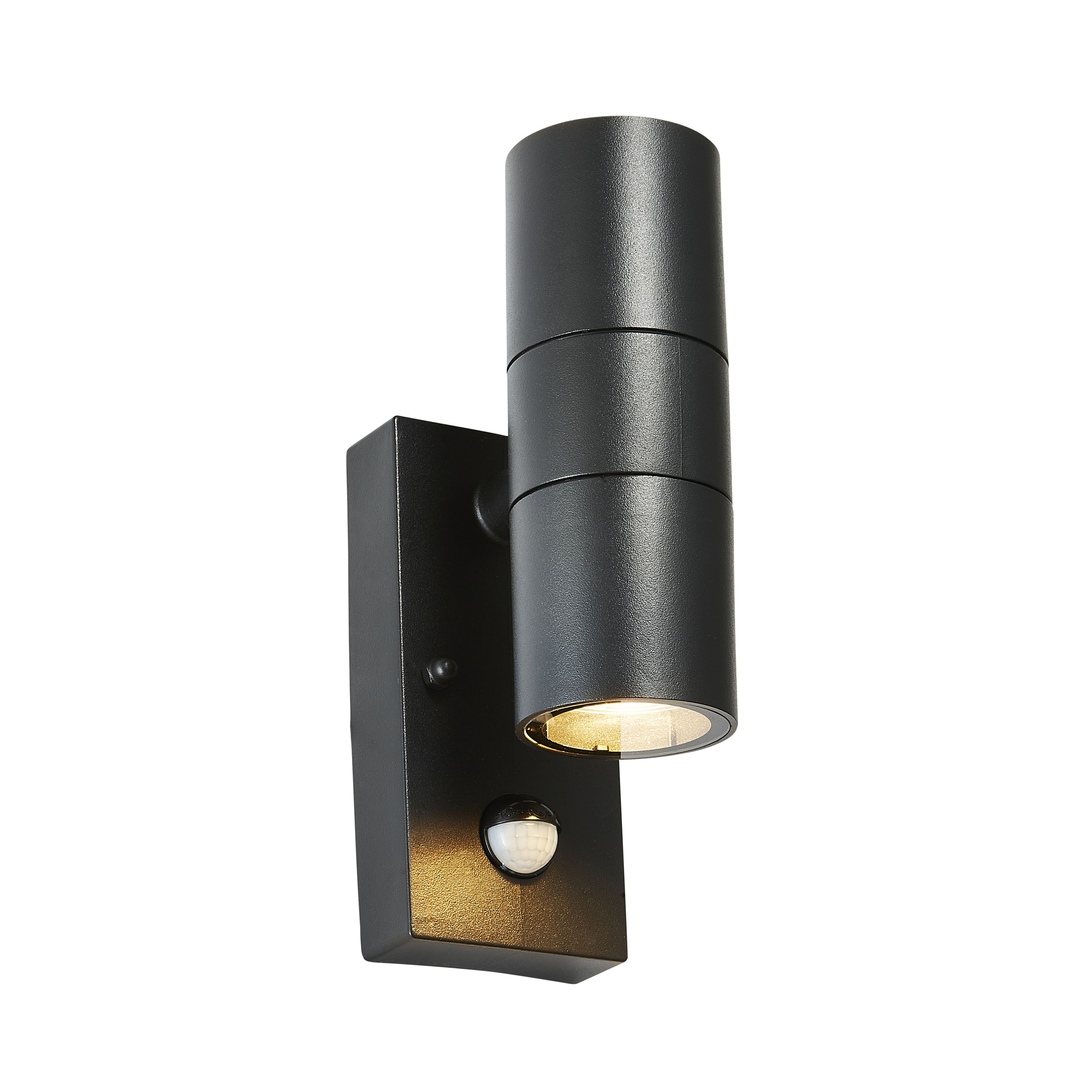 Zinc Odin Fixed Matt Black LED PIR Motion sensor Outdoor Modern Wall light 7W - 5