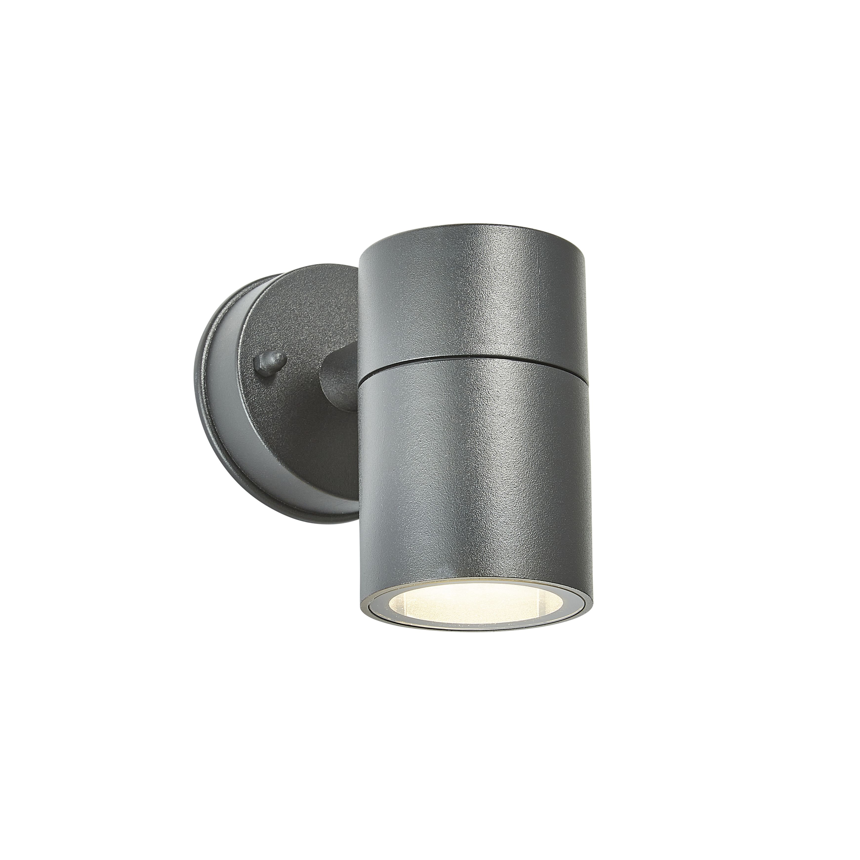 Zinc Odin Fixed Matt Black Mains-powered LED Outdoor Down ON/OFF Wall light (Dia)6cm
