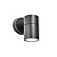 Zinc Odin Fixed Matt Black Mains-powered LED Outdoor Down Wall light (Dia)6cm