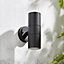 Zinc Odin Fixed Matt Black Mains-powered LED Outdoor Wall light BQ-37502-BLK (Dia)6cm