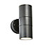 Zinc Odin Fixed Matt Black Mains-powered LED Outdoor Wall light BQ-37502-BLK (Dia)6cm