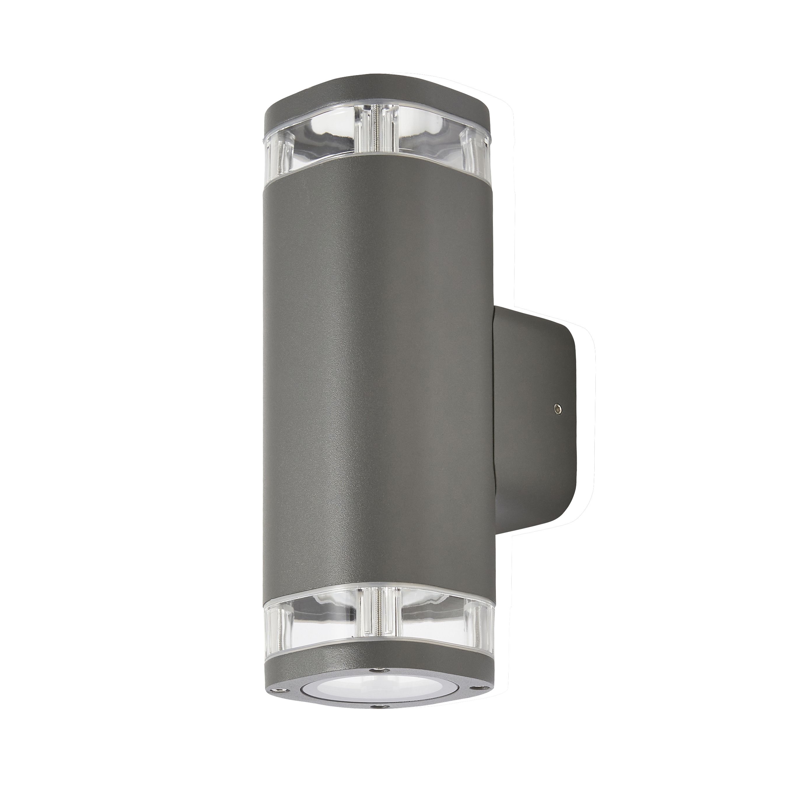 Zinc Palin Fixed Matt Anthracite Mains-powered LED Outdoor Modern ON/OFF Wall light (Dia)9cm