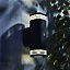 Zinc Palin Fixed Matt Anthracite Mains-powered LED Outdoor Up down Wall light (Dia)11.5cm