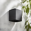 Zinc Pica Fixed Matt Black Mains-powered LED Outdoor Up & Down Wall light 620lm (Dia)11cm