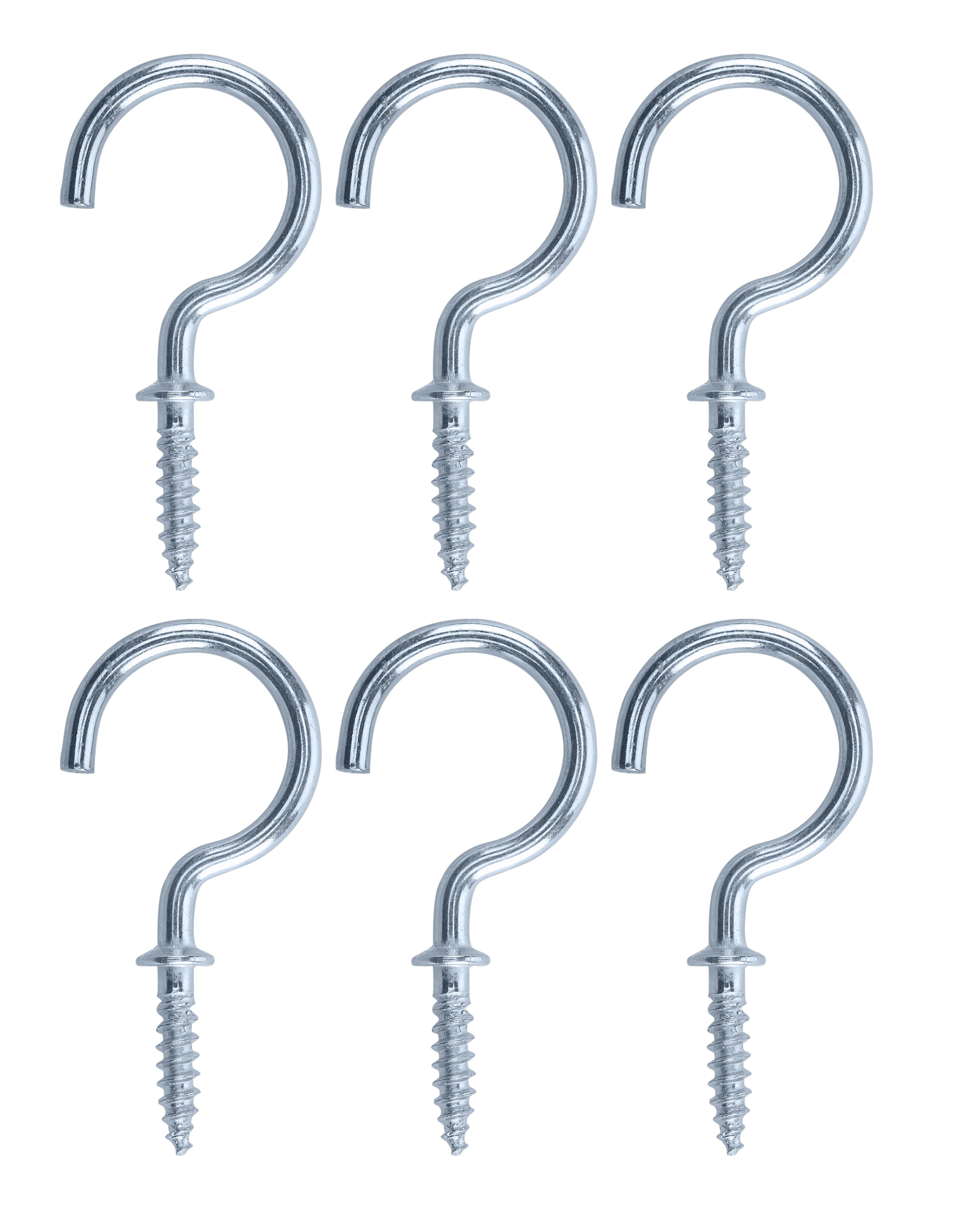 Zinc-plated Extra large Cup hook (L)55mm, Pack of 6