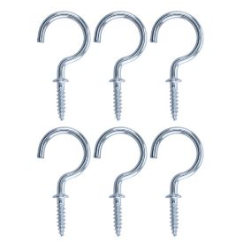 Brass-plated Small Cup hook (L)48mm, Pack of 6