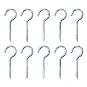 Zinc-plated Extra large Cup hook (L)80mm, Pack of 10