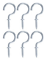 Zinc-plated Large Cup hook (L)46mm, Pack of 6