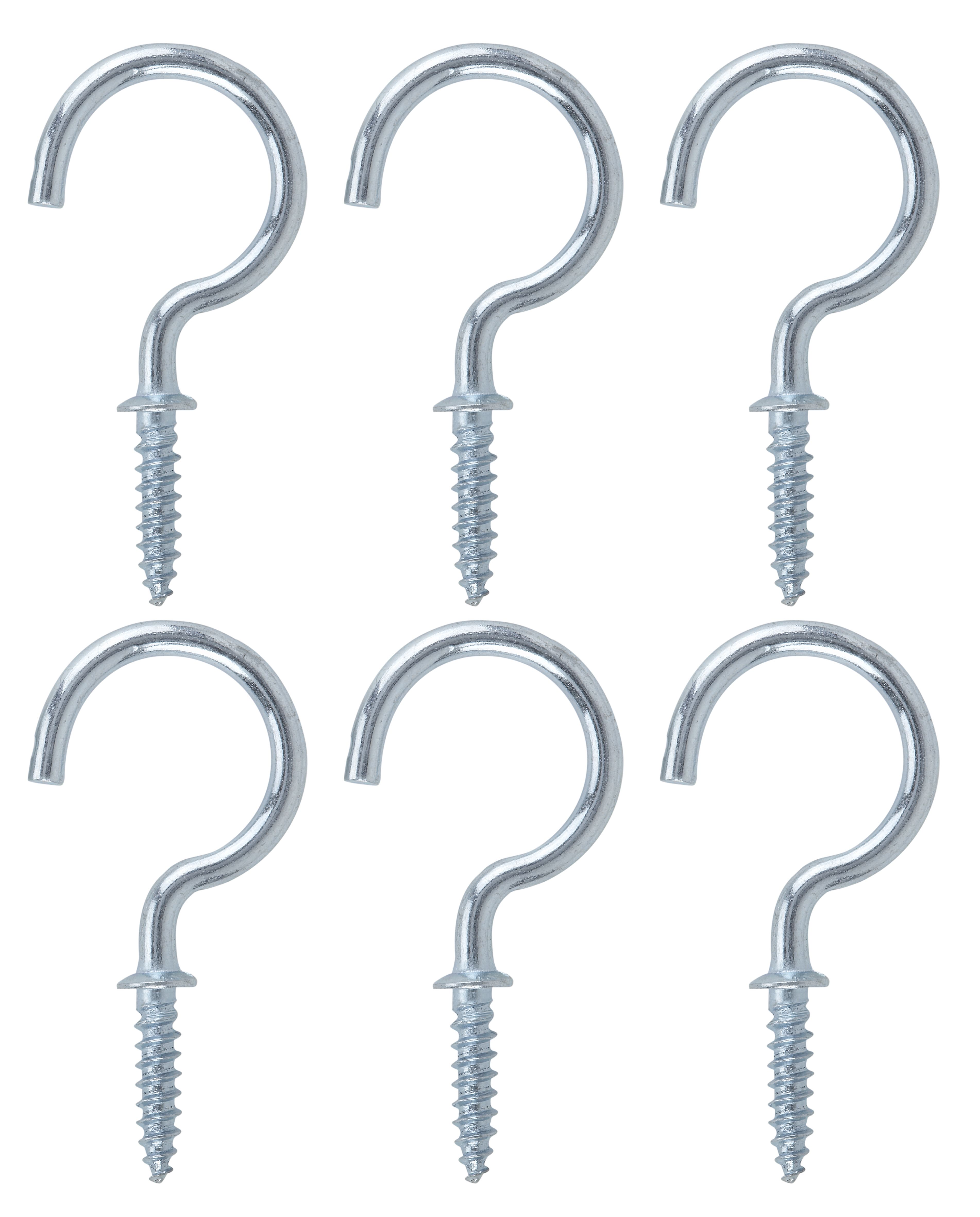 Zinc-plated Medium Cup hook (L)20mm, Pack of 6