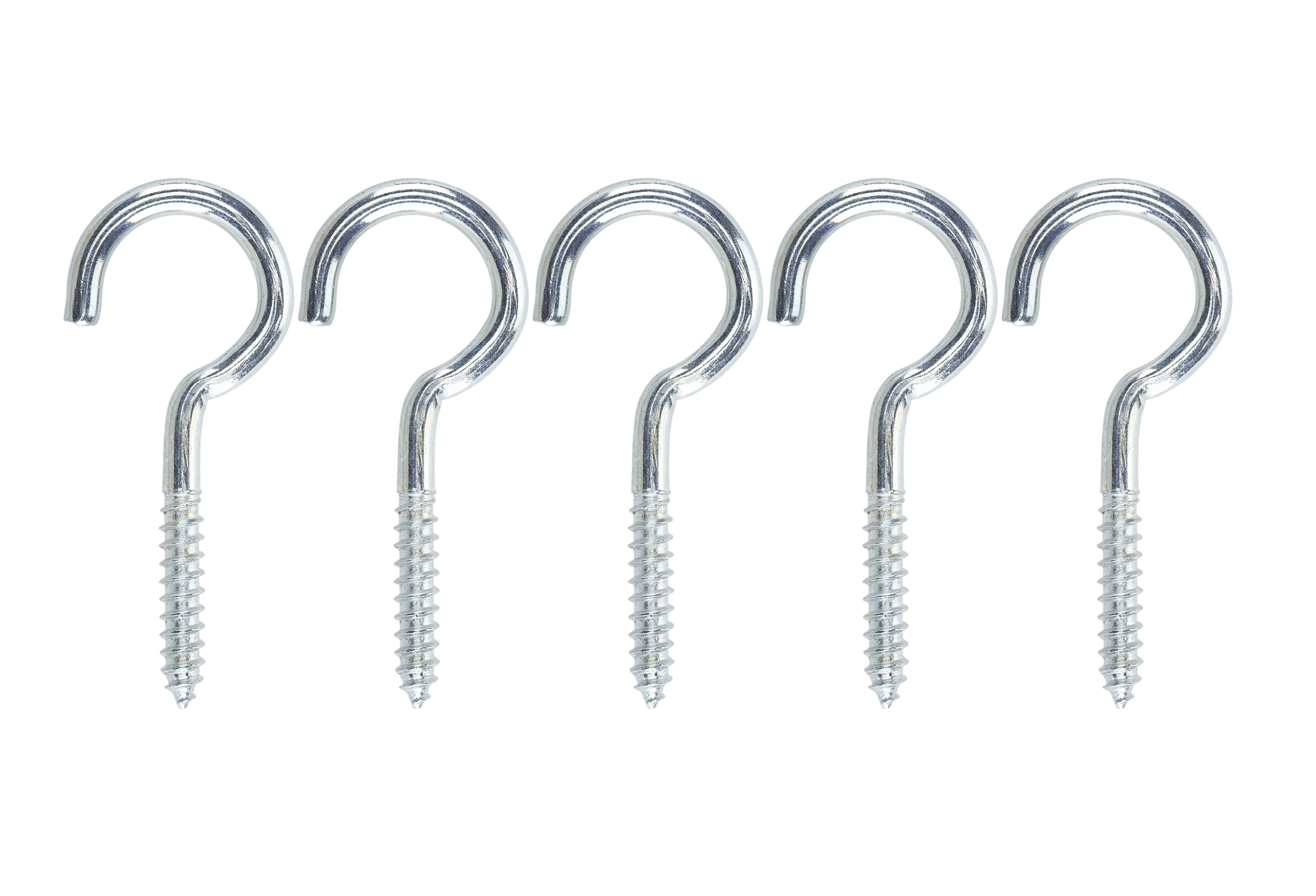 Zinc-plated Medium Cup hook (L)80mm, Pack of 10