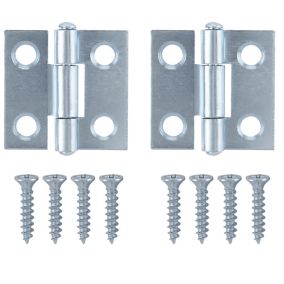 Zinc-plated Metal Butt Door hinge NO87 (L)25mm (W)25mm, Pack of 2