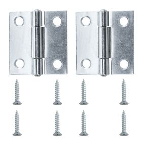 Zinc-plated Metal Butt Door hinge NO88 (L)38mm (W)38mm, Pack of 2